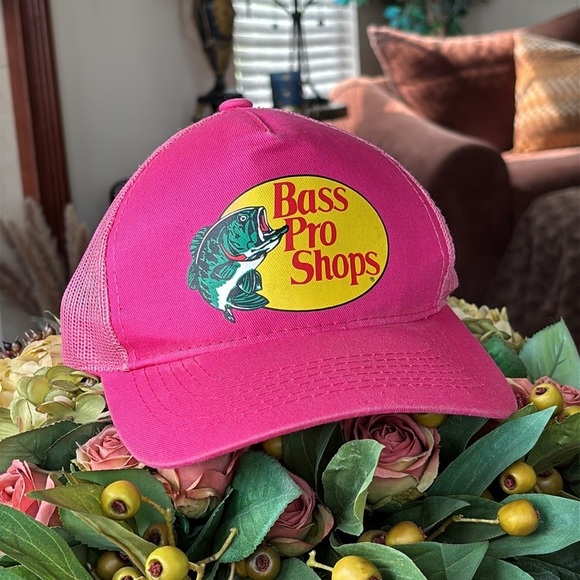 Bass Pro Shops Mesh Trucker Cap Pink Adjustable Fishing Hat Outdoor Girly - Picture 3 of 15